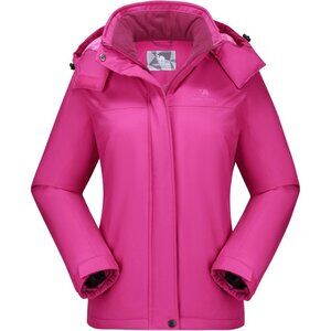 Women's Snowboarding Ski Snow Jacket Coat Pink Fleece Warm Mountain Waterproof
